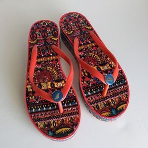 Sakroots multicolored wedge sandals